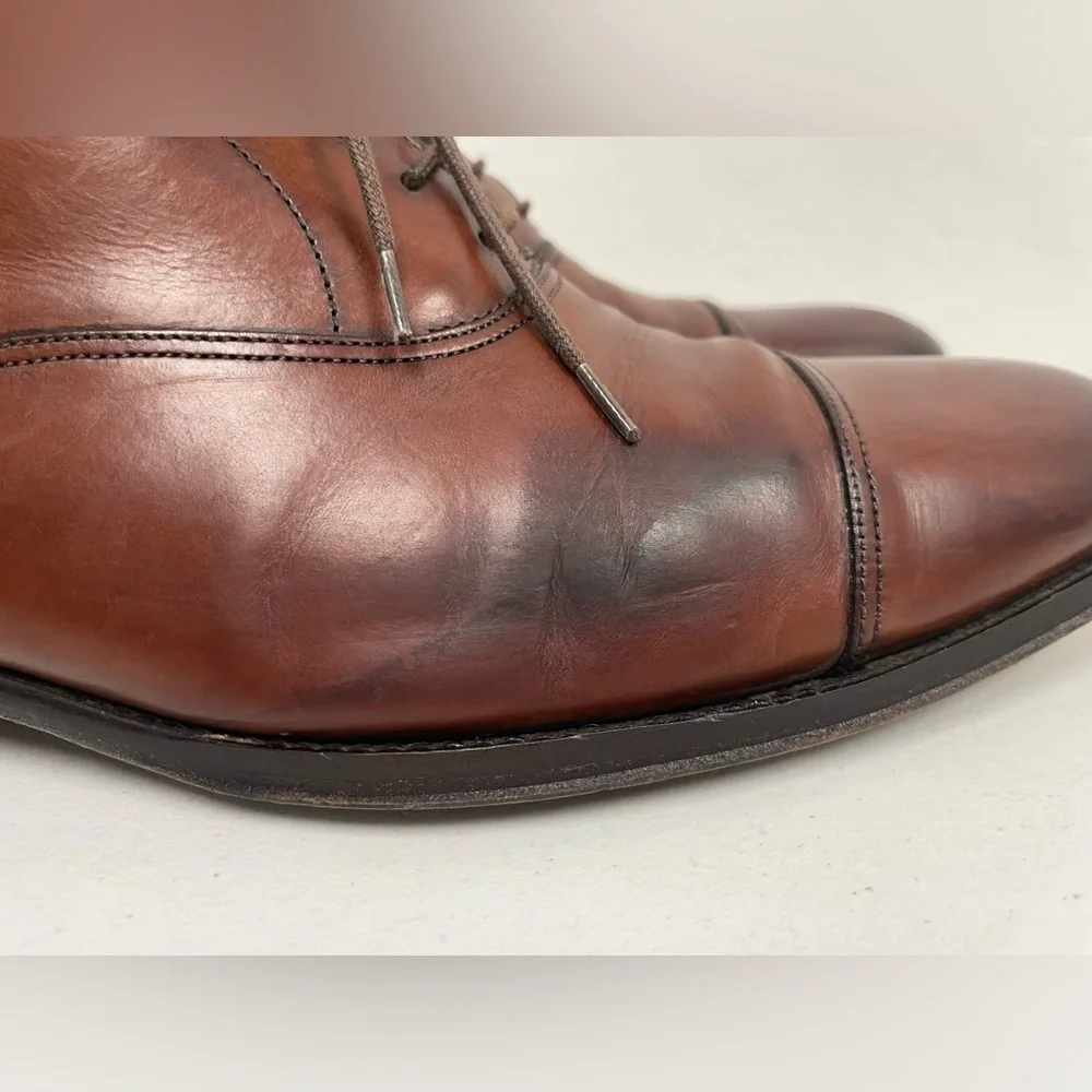 To Boot New York Made in Italy Burnished Cap Toe Oxford in Brown Size 9 1/2 $450